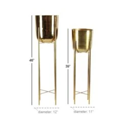 CosmoLiving By Cosmopolitan Gold Metal Glam Planter Set, 39" & 46" -Michaels Shop D365771S 6