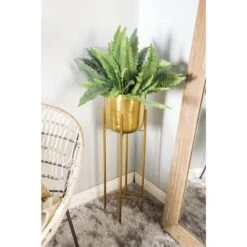 CosmoLiving By Cosmopolitan Gold Metal Glam Planter Set, 39" & 46" -Michaels Shop D365771S 7