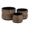 Brass Metal Rustic Planter Set 16", 13" & 11"