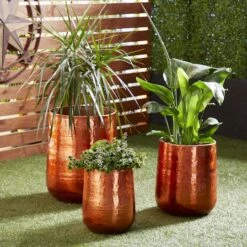 Copper Aluminum Glam Planter, 21", 16" & 13" 17 Copper Aluminum Glam Planter, 21", 16" & 13" -Michaels Shop D365788S 8