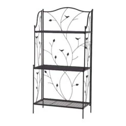 Glitzhome® 3-Tier Black Metal Plant Stand
