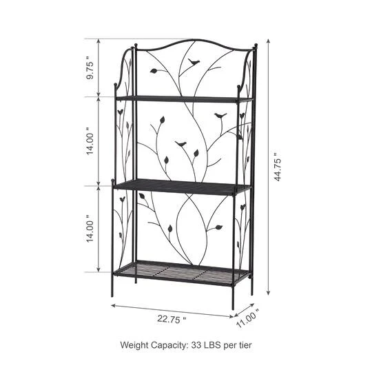 Glitzhome® 3-Tier Black Metal Plant Stand 5 Glitzhome® 3-Tier Black Metal Plant Stand - Image 5