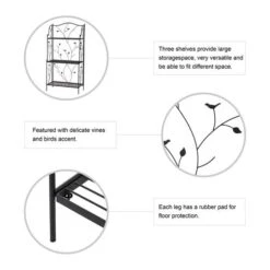 Glitzhome® 3-Tier Black Metal Plant Stand 14 Glitzhome® 3-Tier Black Metal Plant Stand -Michaels Shop D368464S 5