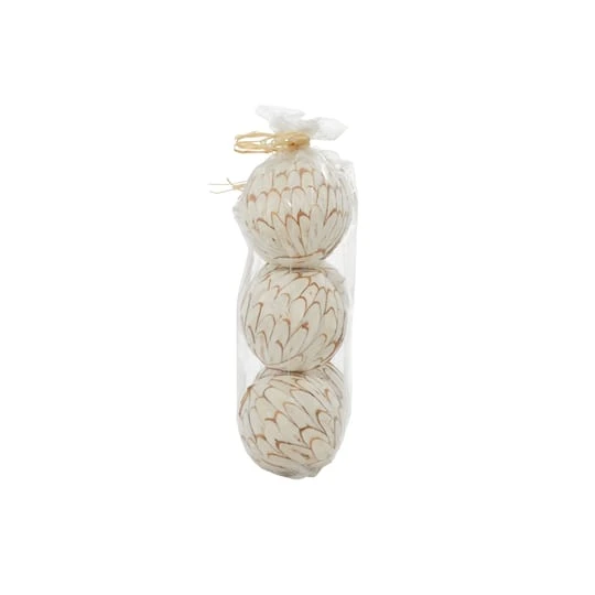4" Natural Dried Floral Sola Ball Vase Filler Set 3 4" Natural Dried Floral Sola Ball Vase Filler Set - Image 3