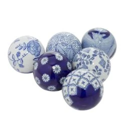 3" Blue & White Patterned Ceramic Vase Filler Orb Set 8 3" Blue & White Patterned Ceramic Vase Filler Orb Set -Michaels Shop D368546S 3