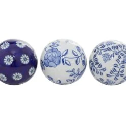 3" Blue & White Patterned Ceramic Vase Filler Orb Set 9 3" Blue & White Patterned Ceramic Vase Filler Orb Set -Michaels Shop D368546S 4