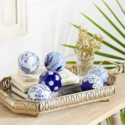 3" Blue & White Patterned Ceramic Vase Filler Orb Set 11 3" Blue & White Patterned Ceramic Vase Filler Orb Set -Michaels Shop D368546S 6