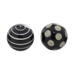 3" Black & White Patterned Ceramic Vase Filler Orb Set -Michaels Shop D368551S 3