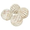 4" Distressed White Ceramic Country Orb Vase Filler Set