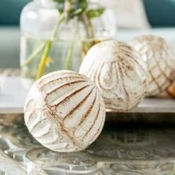 4" Distressed White Ceramic Country Orb Vase Filler Set -Michaels Shop D368558S 11