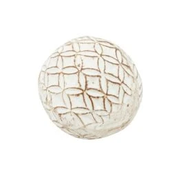 4" Distressed White Ceramic Country Orb Vase Filler Set -Michaels Shop D368558S 5