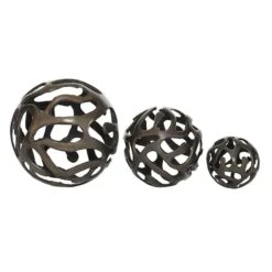 Brass Aluminum Contemporary Decorative Orbs Set