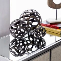 Brass Aluminum Contemporary Decorative Orbs Set 11 Brass Aluminum Contemporary Decorative Orbs Set -Michaels Shop D368839S 5