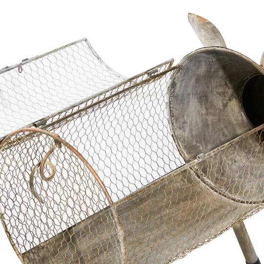 Gray Distressed Metal Farmhouse Pig Planter Set 6 Gray Distressed Metal Farmhouse Pig Planter Set - Image 6