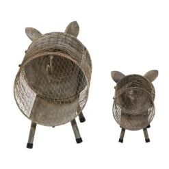 Gray Distressed Metal Farmhouse Pig Planter Set 17 Gray Distressed Metal Farmhouse Pig Planter Set -Michaels Shop D369892S 7
