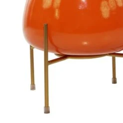 Metal Round Contemporary Planter Set Orange -Michaels Shop D369899S 5