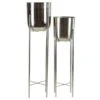 CosmoLiving By Cosmopolitan Silver Metal Tall Glam Planter Set