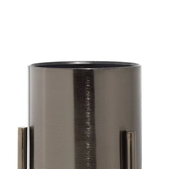 Dark Silver Metal Contemporary Planter Set 4 Dark Silver Metal Contemporary Planter Set - Image 4