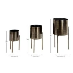 Dark Silver Metal Contemporary Planter Set 13 Dark Silver Metal Contemporary Planter Set -Michaels Shop D369920S 6