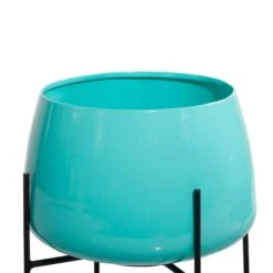 Metal Round Contemporary Planter Set Teal 8 Metal Round Contemporary Planter Set Teal -Michaels Shop D369932S 4