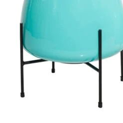 Metal Round Contemporary Planter Set Teal 9 Metal Round Contemporary Planter Set Teal -Michaels Shop D369932S 5