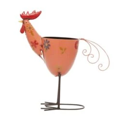 20" Pink Iron Eclectic Rooster Planter -Michaels Shop D369936S 2