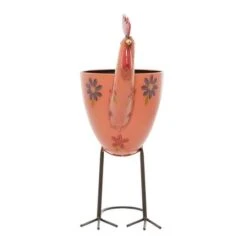 20" Pink Iron Eclectic Rooster Planter -Michaels Shop D369936S 3