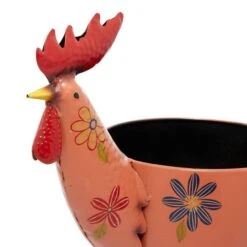 20" Pink Iron Eclectic Rooster Planter -Michaels Shop D369936S 5