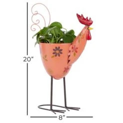 20" Pink Iron Eclectic Rooster Planter -Michaels Shop D369936S 7
