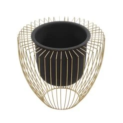 Black & Gold Metal Contemporary Planter Set 10 Black & Gold Metal Contemporary Planter Set -Michaels Shop D369937S 2