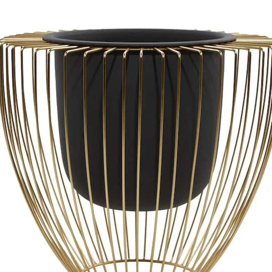 Black & Gold Metal Contemporary Planter Set 5 Black & Gold Metal Contemporary Planter Set - Image 5