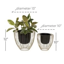 Black & Gold Metal Contemporary Planter Set 13 Black & Gold Metal Contemporary Planter Set -Michaels Shop D369937S 6