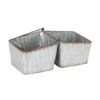 16" Silver Metal Farmhouse 2-Pot Planter
