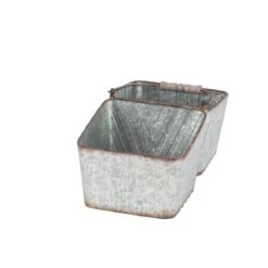 16" Silver Metal Farmhouse 2-Pot Planter 10 16" Silver Metal Farmhouse 2-Pot Planter -Michaels Shop D369939S 2