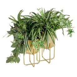 Metal Contemporary Stand Planter Set Gold 9 Metal Contemporary Stand Planter Set Gold -Michaels Shop D369942S 3