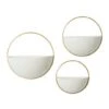 Gold & White Metal Contemporary Wall Planter Set