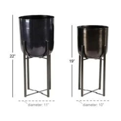 CosmoLiving By Cosmopolitan Black Metal Glam Planter Set -Michaels Shop D369954S 6