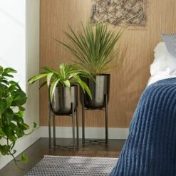 CosmoLiving By Cosmopolitan Black Metal Glam Planter Set -Michaels Shop D369954S 7