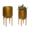 CosmoLiving By Cosmopolitan Gold Metal Planter Set