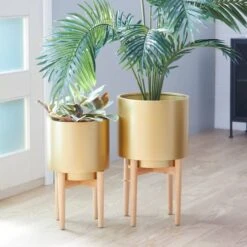 CosmoLiving By Cosmopolitan Gold Metal Planter Set -Michaels Shop D369962S 7