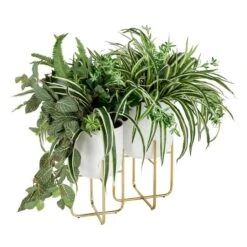 Metal Contemporary Stand Planter Set White -Michaels Shop D369963S 2