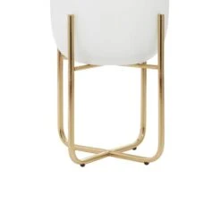 Metal Contemporary Stand Planter Set White -Michaels Shop D369963S 4