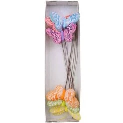 Reliant 4" Assorted Pastel Glitter Butterflies, 12ct.