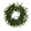 18" Eucalyptus & Dancing Daisy Double Ring Artificial Wreath With Twig Base