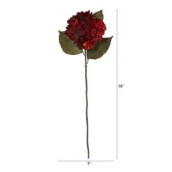 32'' Hydrangea Artificial Flower Stem, 6ct. Burgundy 5 32'' Hydrangea Artificial Flower Stem, 6ct. Burgundy -Michaels Shop D386659S 2