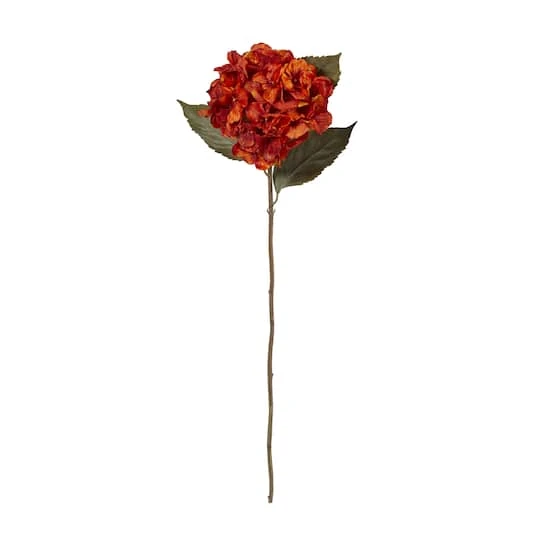32'' Hydrangea Artificial Flower Stem, 6ct. Orange 2 32'' Hydrangea Artificial Flower Stem, 6ct. Orange - Image 2