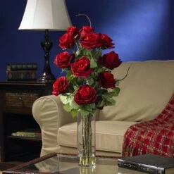Roses With Cylinder Vase Silk Flower Arrangement 5 Roses With Cylinder Vase Silk Flower Arrangement -Michaels Shop D386858S 2