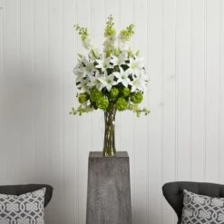 Lily, Delphinium & Hydrangea Silk Arrangement -Michaels Shop D386925S 12