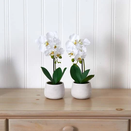 Phalaenopsis Orchid Artificial Arrangement (Set Of 2) 5 Phalaenopsis Orchid Artificial Arrangement (Set Of 2) - Image 5