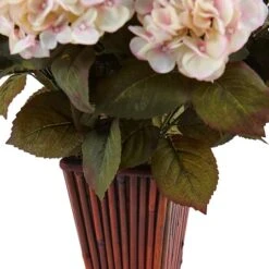 Hydrangea Silk Arrangement In Bamboo Planter 6 Hydrangea Silk Arrangement In Bamboo Planter -Michaels Shop D387174S 2